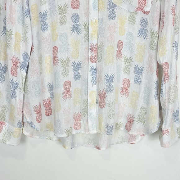 Rails Linen Shirt Size M Charli Rainbow Pinas Pineapple Print Coastal Vacation - Picture 4 of 12